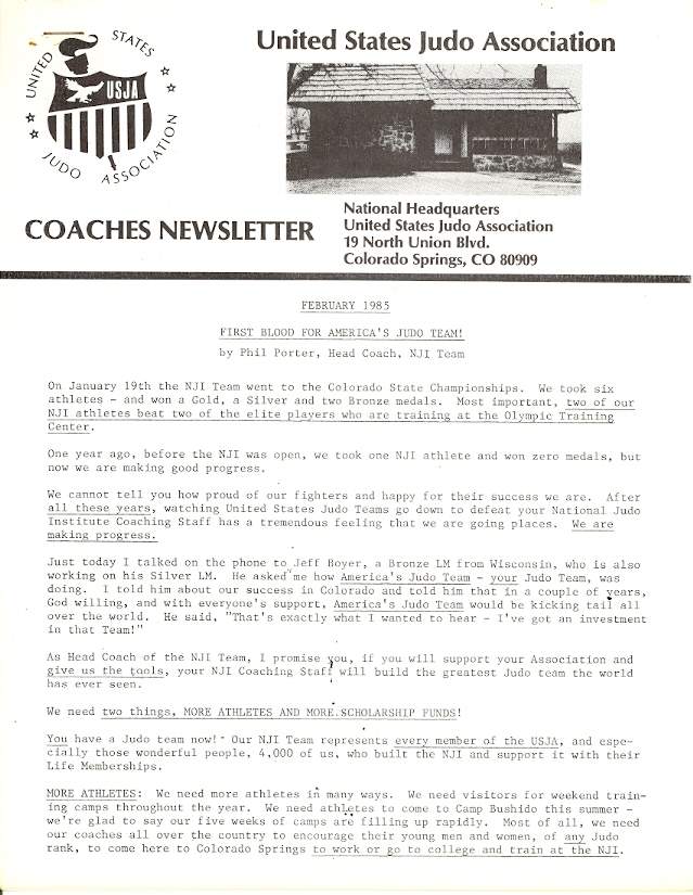 02/85 USJA Coach Newsletter